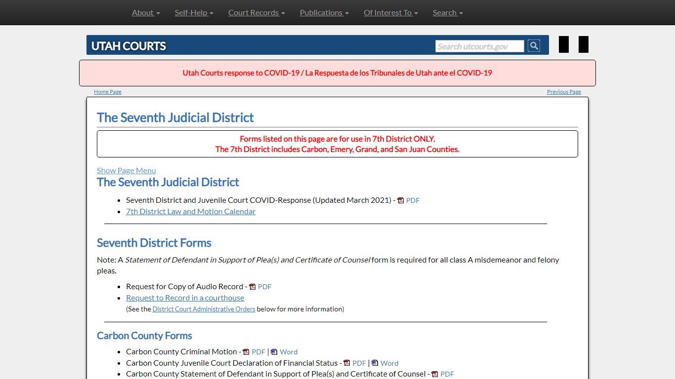 The Seventh Judicial District - Utah Courts